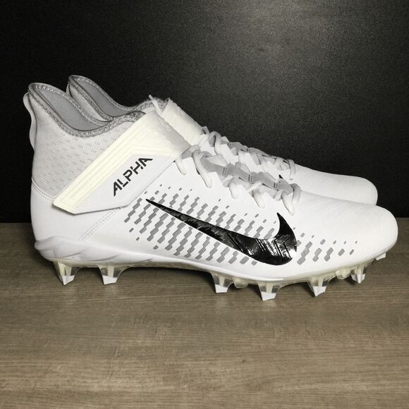 Nike Alpha Menace Pro 2 Mid Football Cleats White Black AQ3209-100 Men's 14.5 - Picture 1 of 7